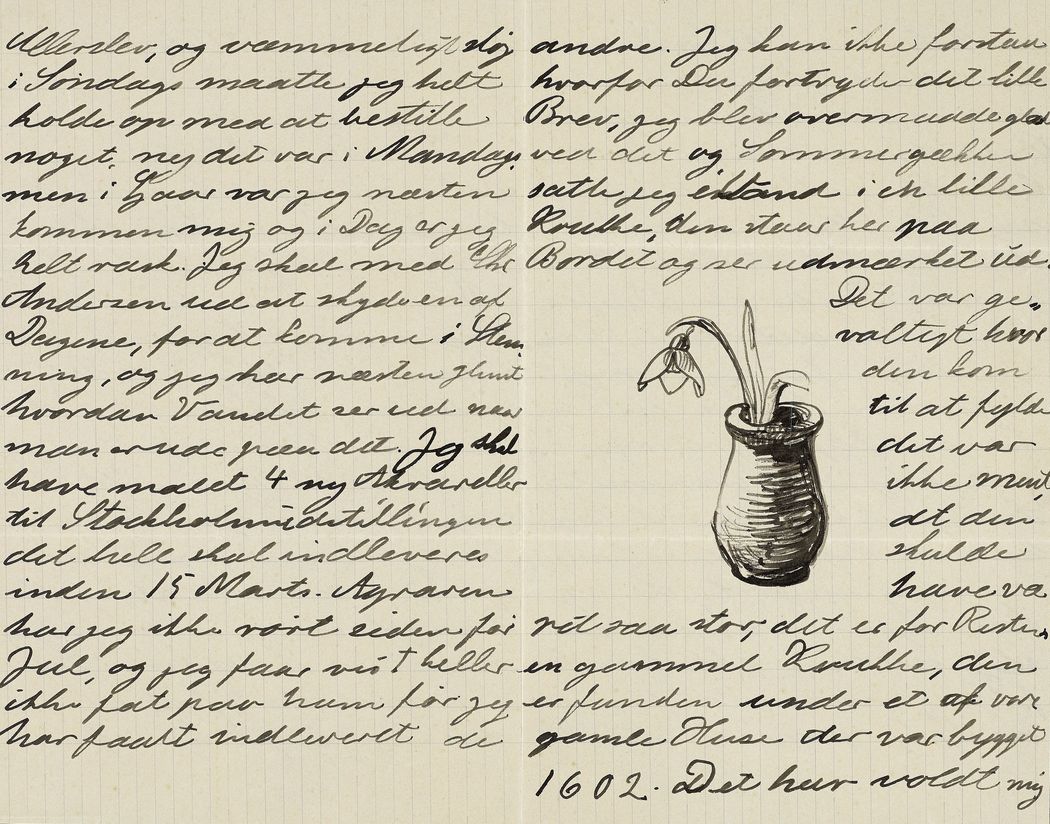 Love letter from Johannes Larsen to Alhed Warberg