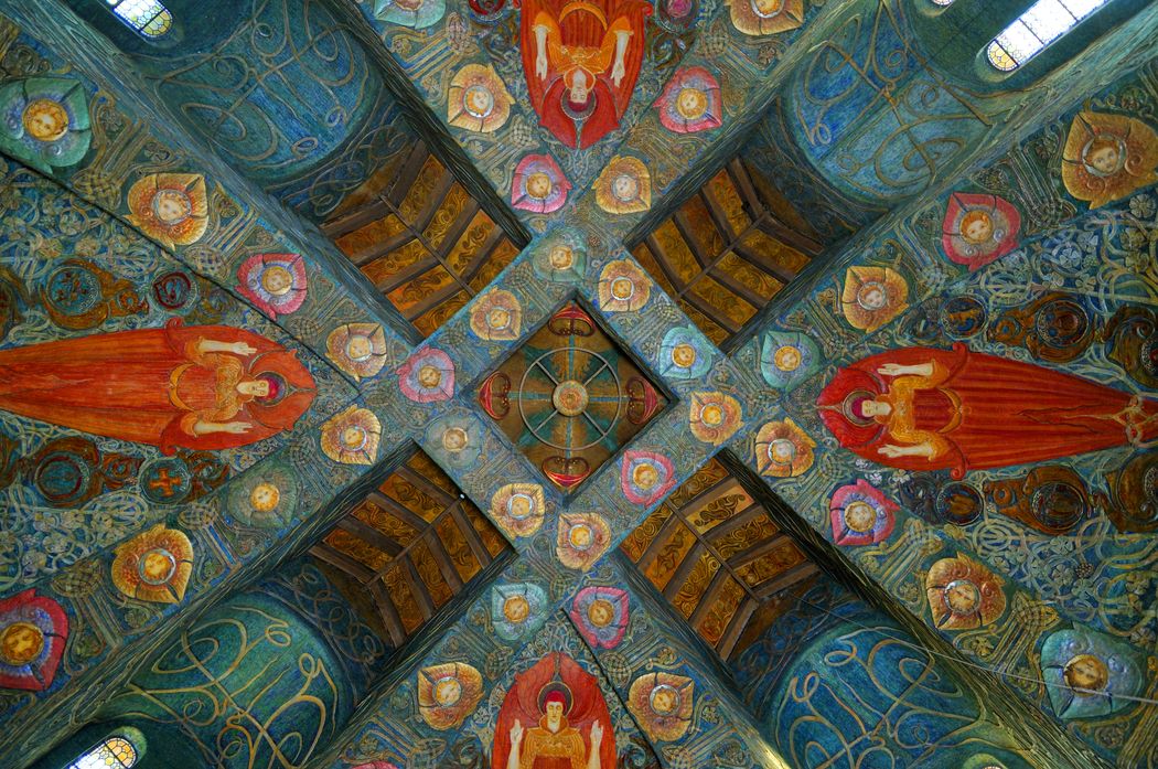 The ceiling of Watts Chapel